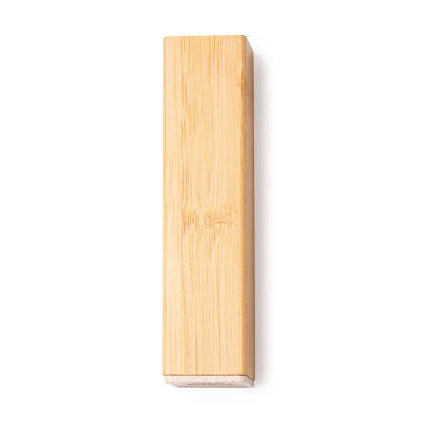 Batería externa de bambú 2600 mAh tipo barra · Crudo