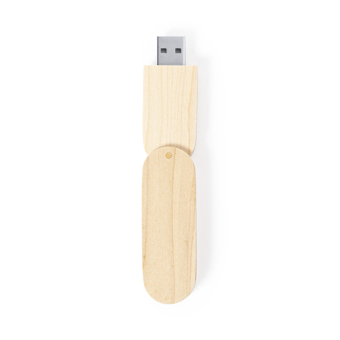 Memoria USB 16GB de madera rectangular