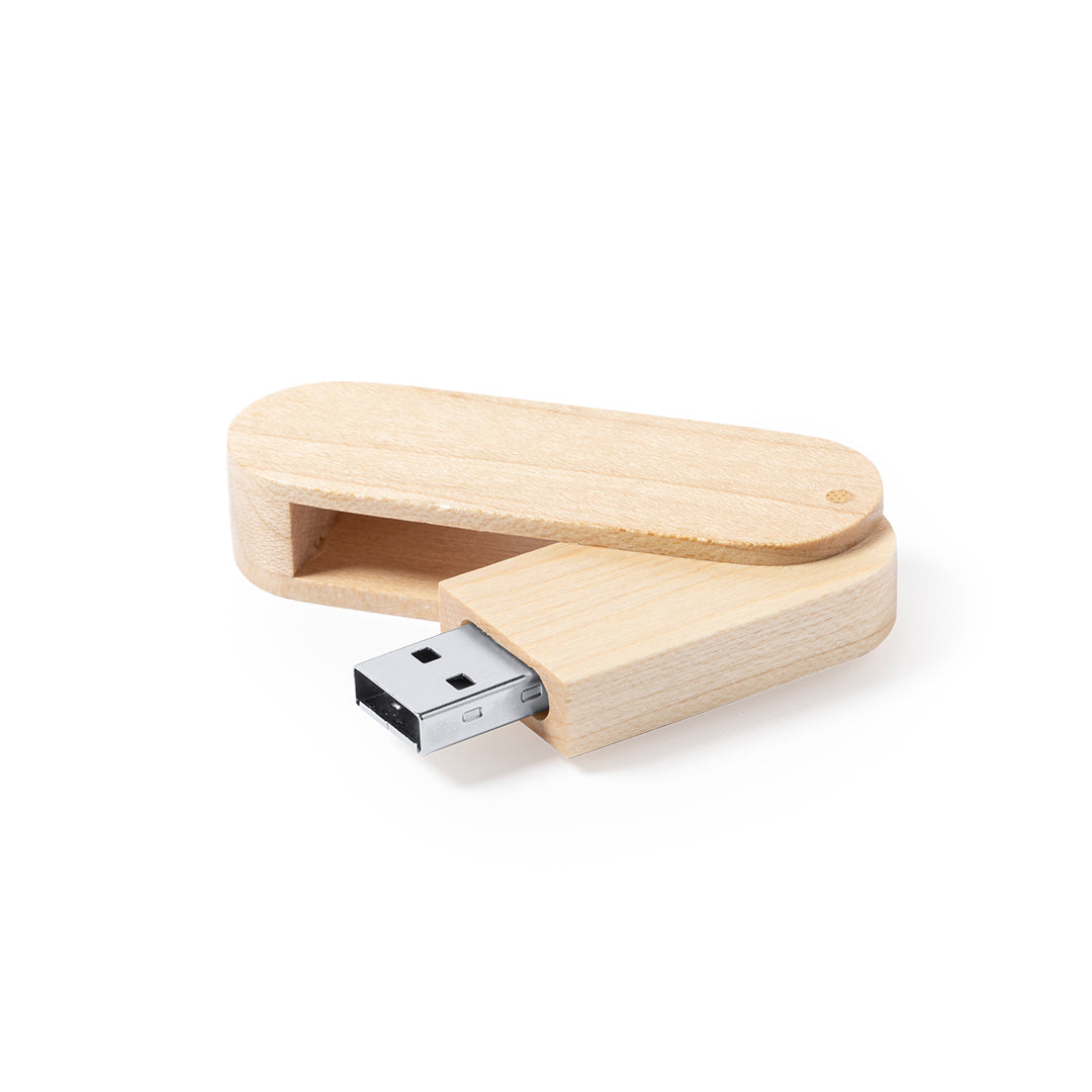 Memoria USB 16GB de madera rectangular