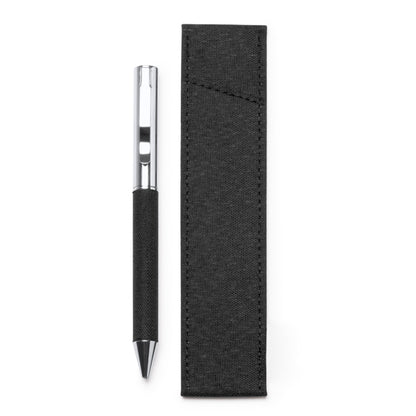 Bolígrafo giratorio con funda de RPET · Negro