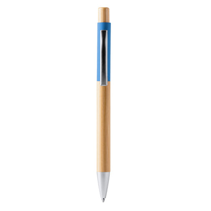 Bolígrafo de bambú con detalle de color tacto suave · Royal Claro