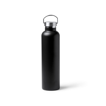 Botella térmica de acero inoxidable 1 L con asa · Negro