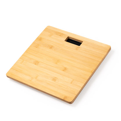 Báscula de baño de bambú con temperatura