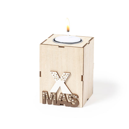 Vela navideña de madera aroma vainilla