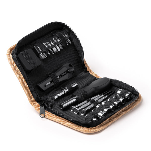 Set de herramientas de 25 piezas en estuche de corcho