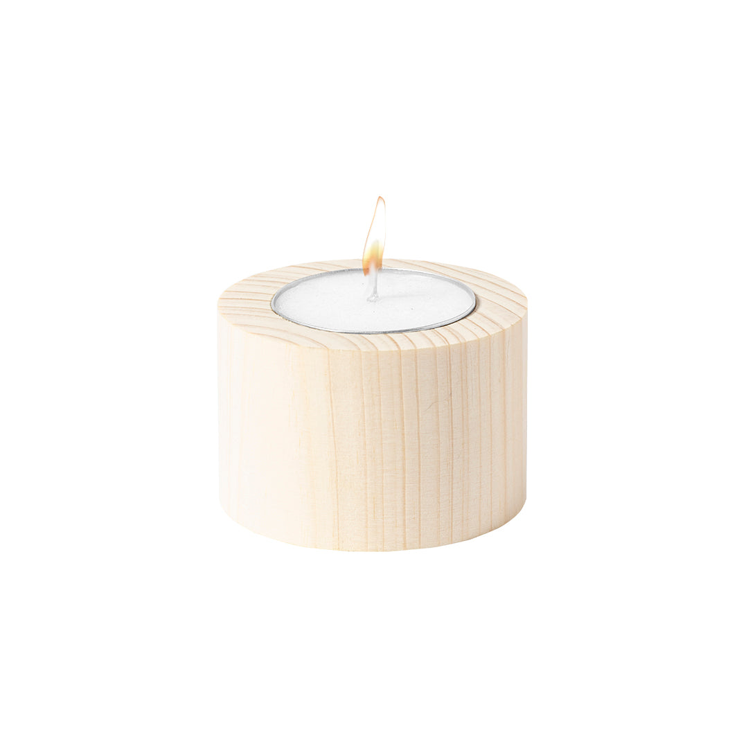 Vela de vainilla con base de madera