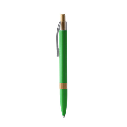 Bolígrafo de aluminio reciclado con pulsador de bambú · Verde Helecho