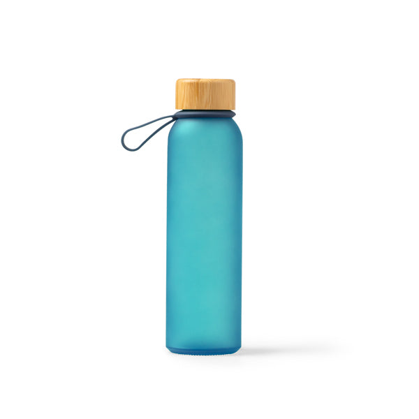 Botella de cristal reciclado 500 ml con tapón de bambú · Royal