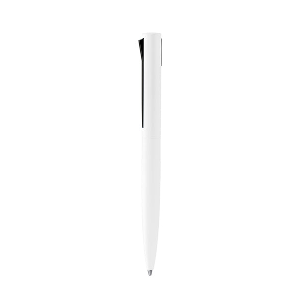 Bolígrafo de ABS y aluminio reciclados con clip pulsador · Blanco