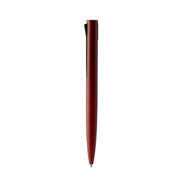 Bolígrafo de ABS y aluminio reciclados con clip pulsador · Rojo Oscuro