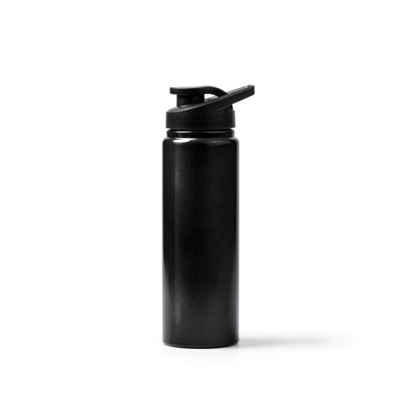 Botella de aluminio reciclado metalizada 800 ml · Negro