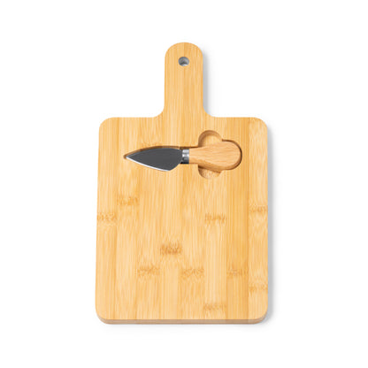 Tabla de quesos de bambú con cuchillo · Bambu