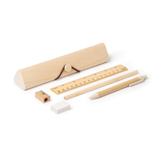 Set de escritura de madera en estuche de madera