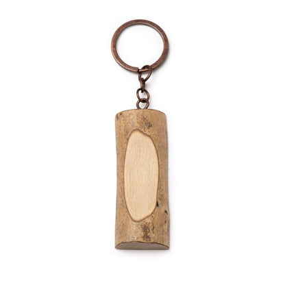 Llavero tronco de madera · Crudo