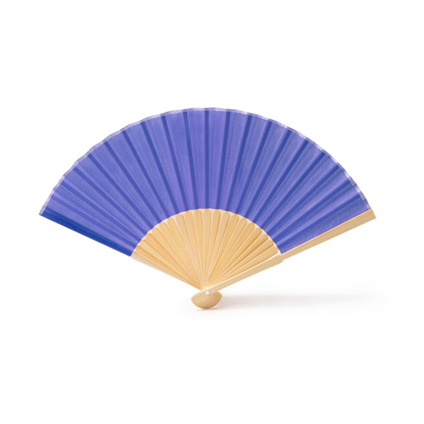 Abanico de bambú y poliéster en colores · Royal