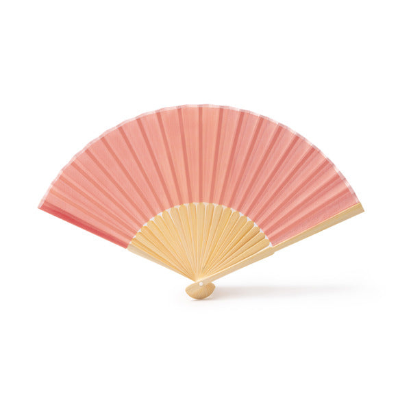 Abanico de bambú y poliéster en colores · Rosa Claro