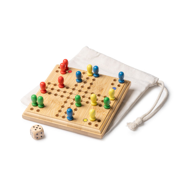 Parchís de bambú con funda de algodón