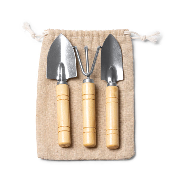 Set de jardinería de 3 piezas con mango de bambú · Crudo