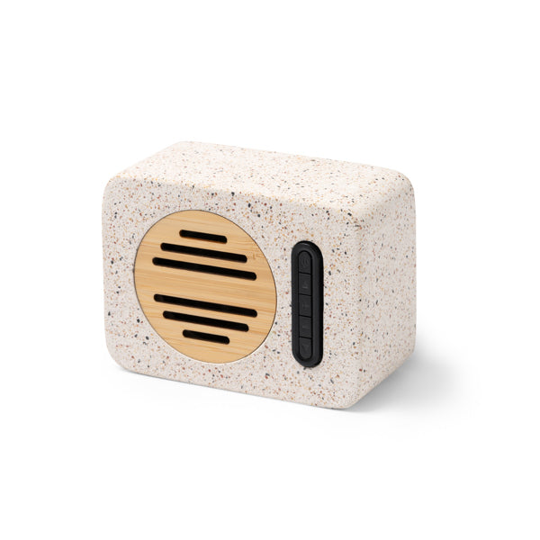 Altavoz Bluetooth de terrazo reciclado y bambú