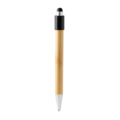 Bolígrafo antiestrés de bambú con spinner · Negro