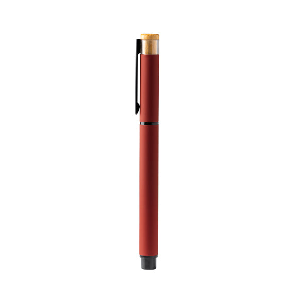 Roller de aluminio reciclado con detalle de bambú · Rojo Oscuro