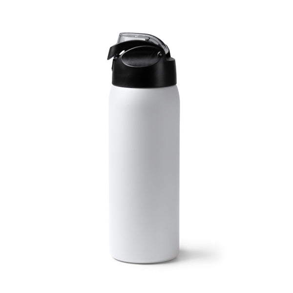 Botella térmica de acero reciclado 930 ml con tapa transparente · Blanco