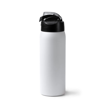 Botella térmica de acero reciclado 930 ml con tapa transparente · Blanco