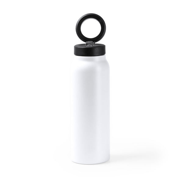 Botella térmica 750 ml con soporte magnético para móvil · Blanco