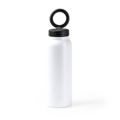 Botella térmica 750 ml con soporte magnético para móvil · Blanco