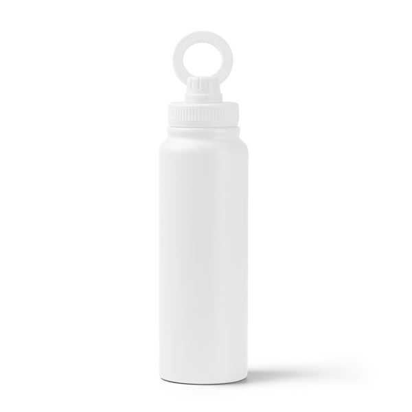 Botella térmica 1 L con soporte magnético para móvil · Blanco