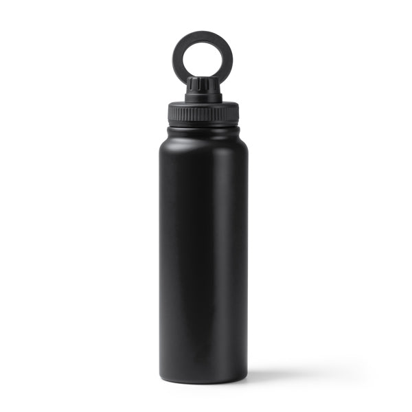 Botella térmica 1 L con soporte magnético para móvil · Negro