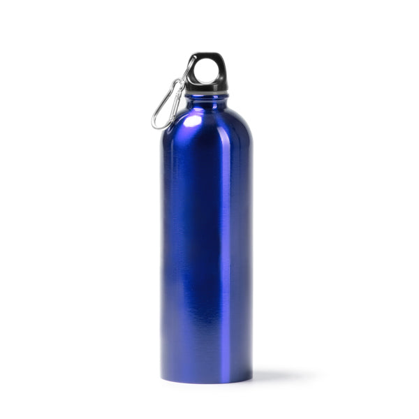 Botella de acero reciclado metalizada 750 ml con mosquetón · Royal