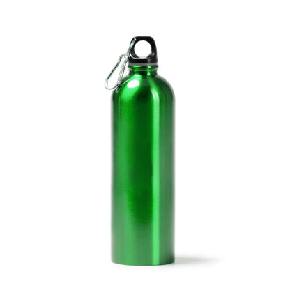 Botella de acero reciclado metalizada 750 ml con mosquetón · Verde Helecho