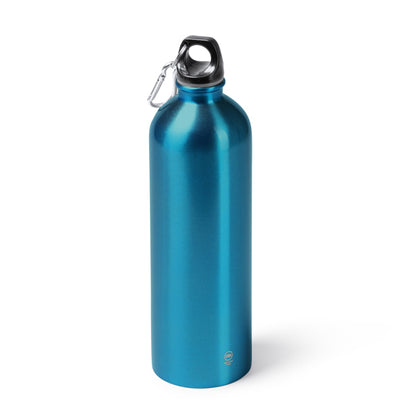 Botella de acero reciclado metalizada 750 ml con mosquetón