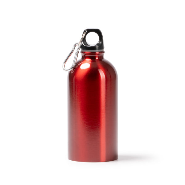 Botella de acero reciclado 500 ml con mosquetón · Rojo