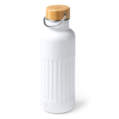 Botella térmica de acero reciclado 500 ml con tapa de bambú