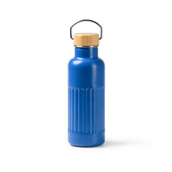 Botella térmica de acero reciclado 500 ml con tapa de bambú · Royal