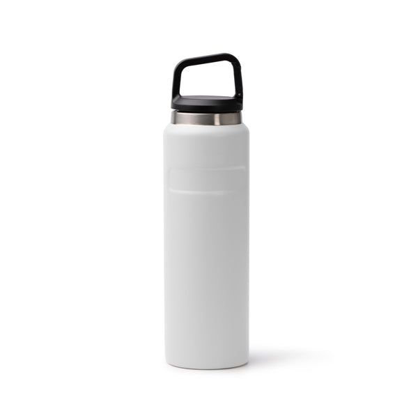 Botella térmica mate de acero reciclado 550 ml con mosquetón · Blanco
