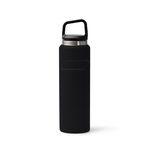 Botella térmica mate de acero reciclado 550 ml con mosquetón · Negro