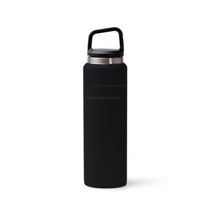 Botella térmica mate de acero reciclado 550 ml con mosquetón · Negro