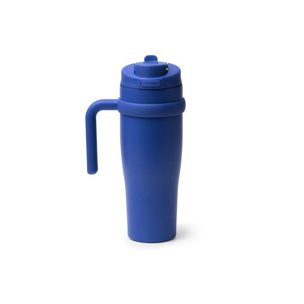 Taza térmica de acero reciclado 900 ml con pajita y asa · Royal