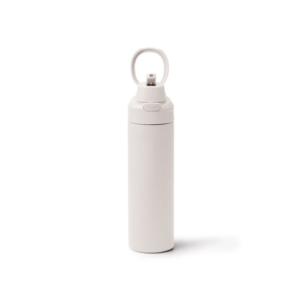 Botella térmica de acero reciclado 700 ml con pajita · Blanco