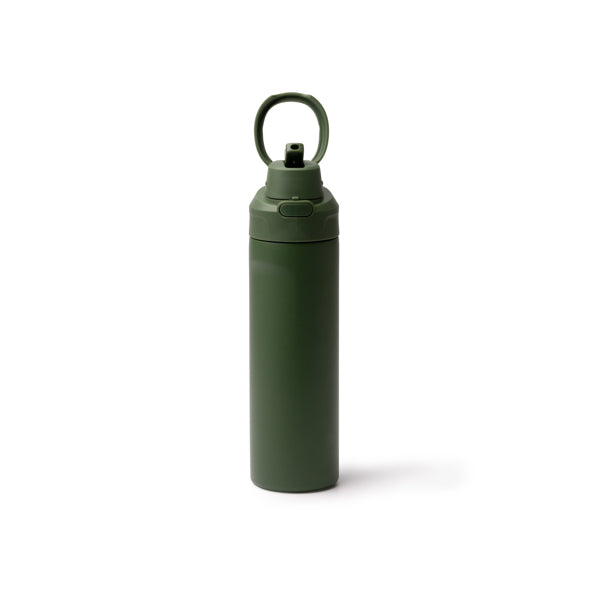 Botella térmica de acero reciclado 700 ml con pajita · Verde Oscuro