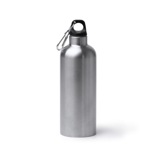 Botella térmica blanca 500 ml con mosquetón · Plata