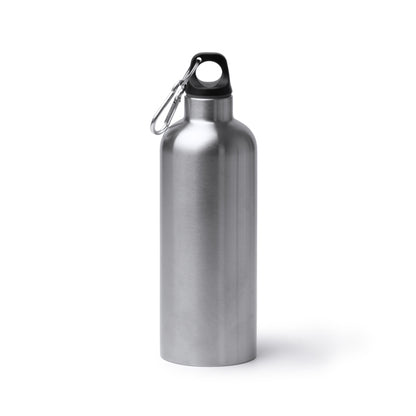 Botella térmica blanca 500 ml con mosquetón · Plata