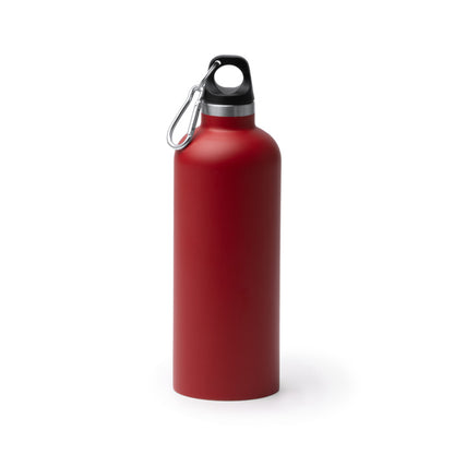 Botella térmica blanca 500 ml con mosquetón · Rojo