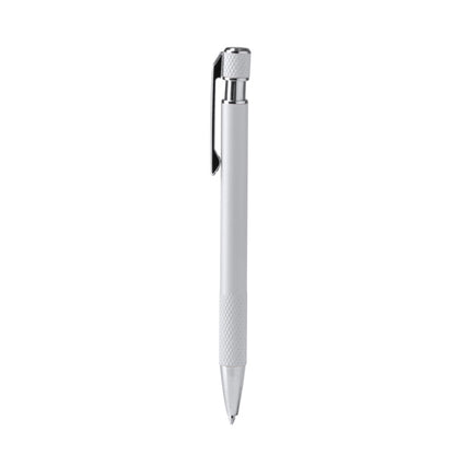 Bolígrafo fino de aluminio reciclado mate · Blanco