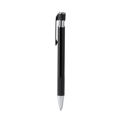 Bolígrafo fino de aluminio reciclado mate · Negro