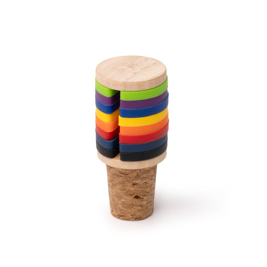 Tapón de corcho y bambú con marcadores para copas