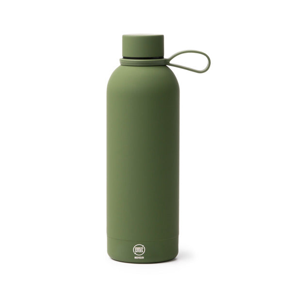 Botella térmica de acero reciclado 500 ml tacto goma · Verde Oscuro